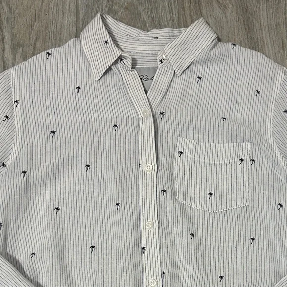 Women's Rails Charlie Mini Palms Royal Blue Stripe Shirt - XS - Picture 1 of 11